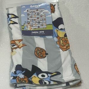 Bluey Halloween Super Soft Throw Blanket Fall Pumpkin 46 x 60